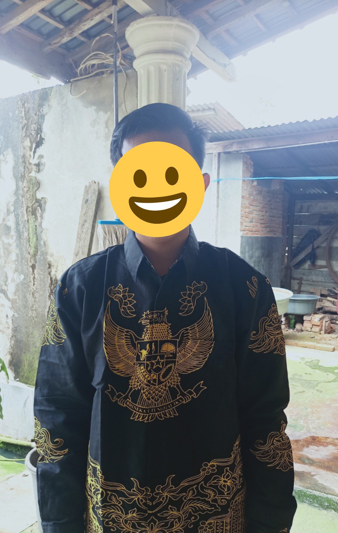 Batik Garuda Pancasila Kuning Full Furing Katun Halus Sragenan Size M-xxl Asli Solo