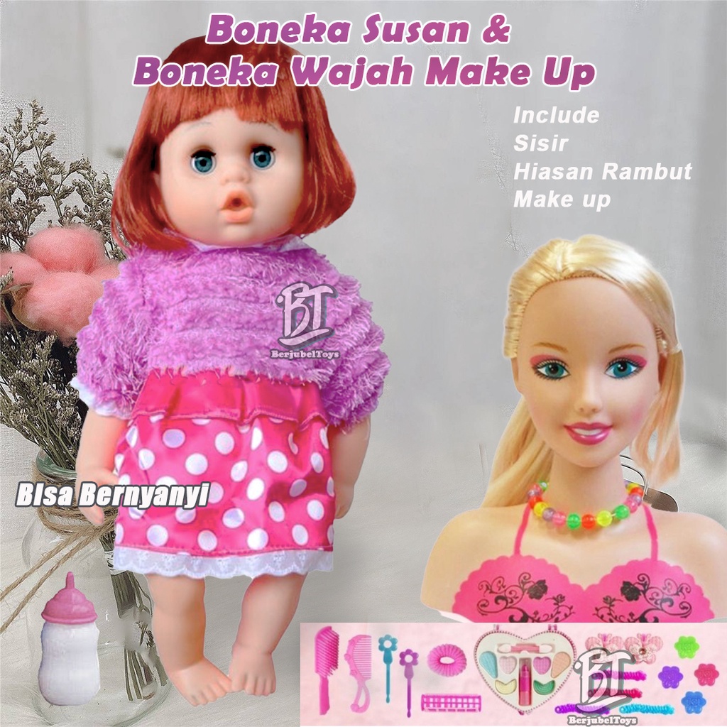Babydoll Mainan Anak Perempuan Make Up Anak Boneka Bayi Susan Bisa Menangis dan Tertawa Kado Anak Pe