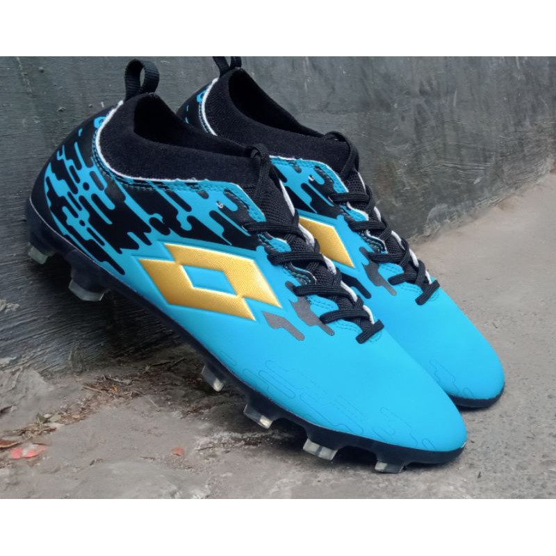 Sepatu Sepak Bola Lotto Veloce Fg-Solid Atoll/Black/Gold