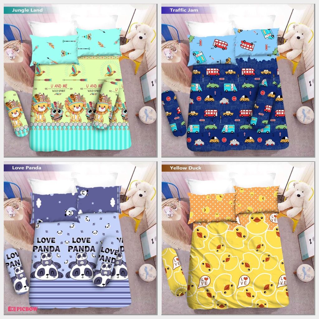 Sprei Vito Dumbo Matrix Marshmallow Hermesh Moonlight, Luxury Rose, Popy Flower, Alphabeth Animal
