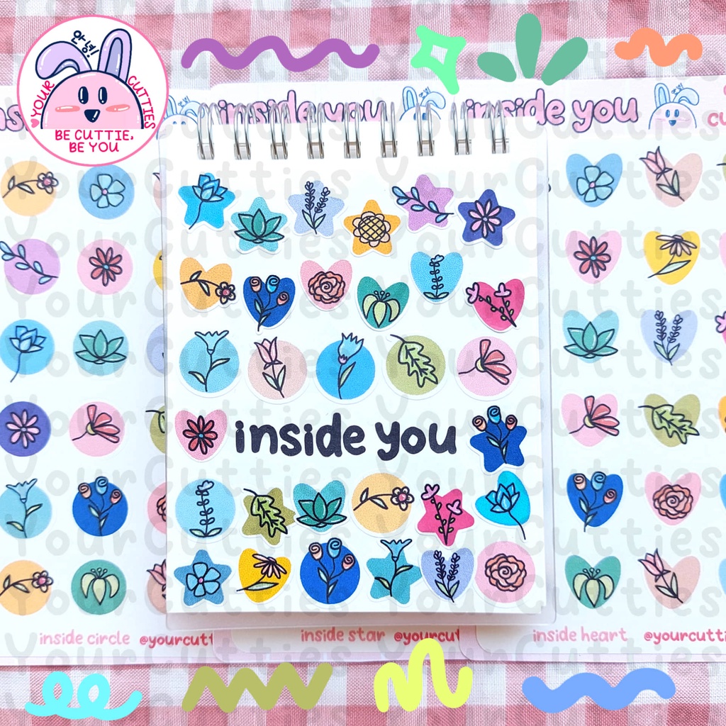 [SHEET] STIKER JURNAL INSIDE YOU AESTHETIC FLOWER BUNGA