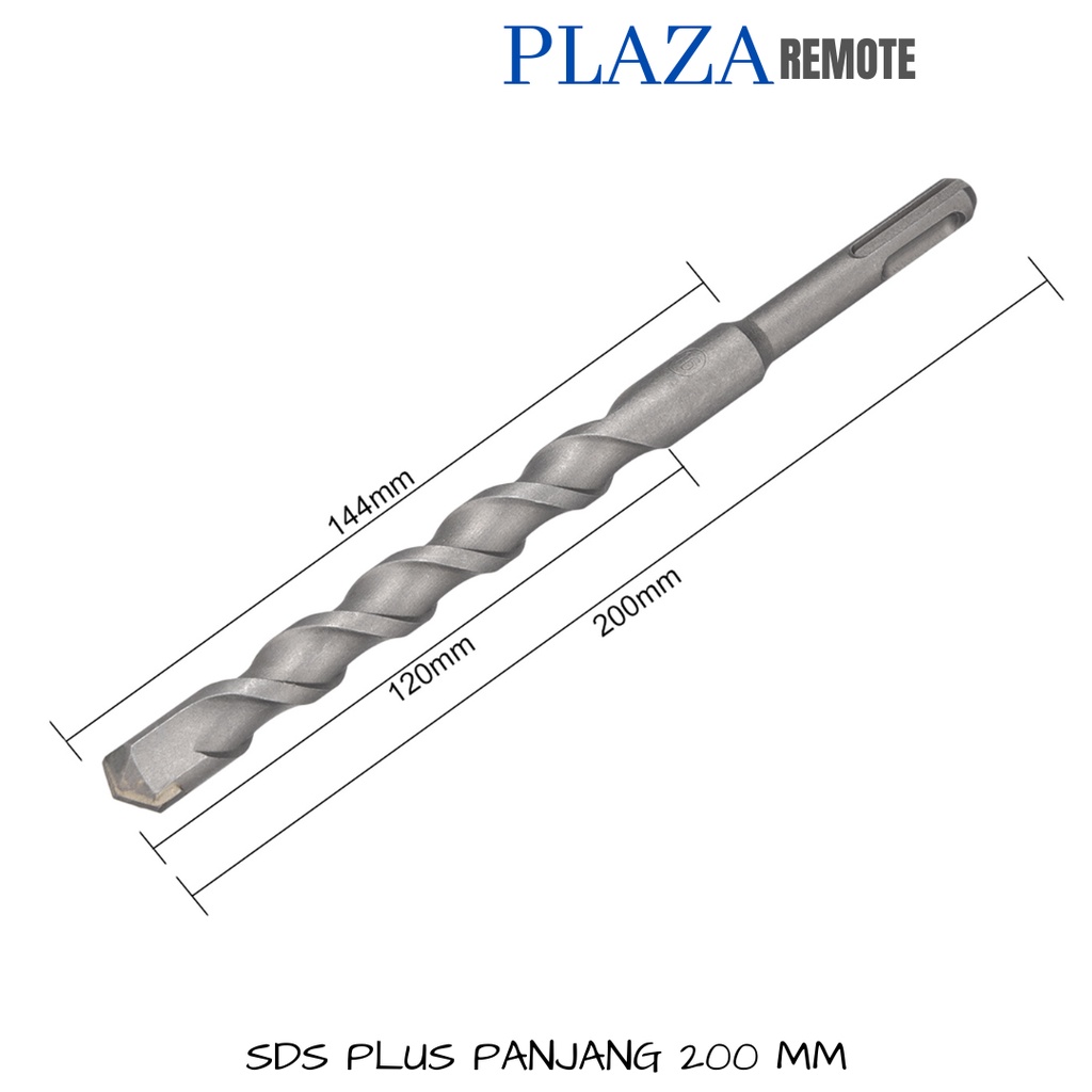 MATA BOR BETON SDS PLUS ROUND BETON PANJANG 200 MM DIAMETER 6 X 200MM