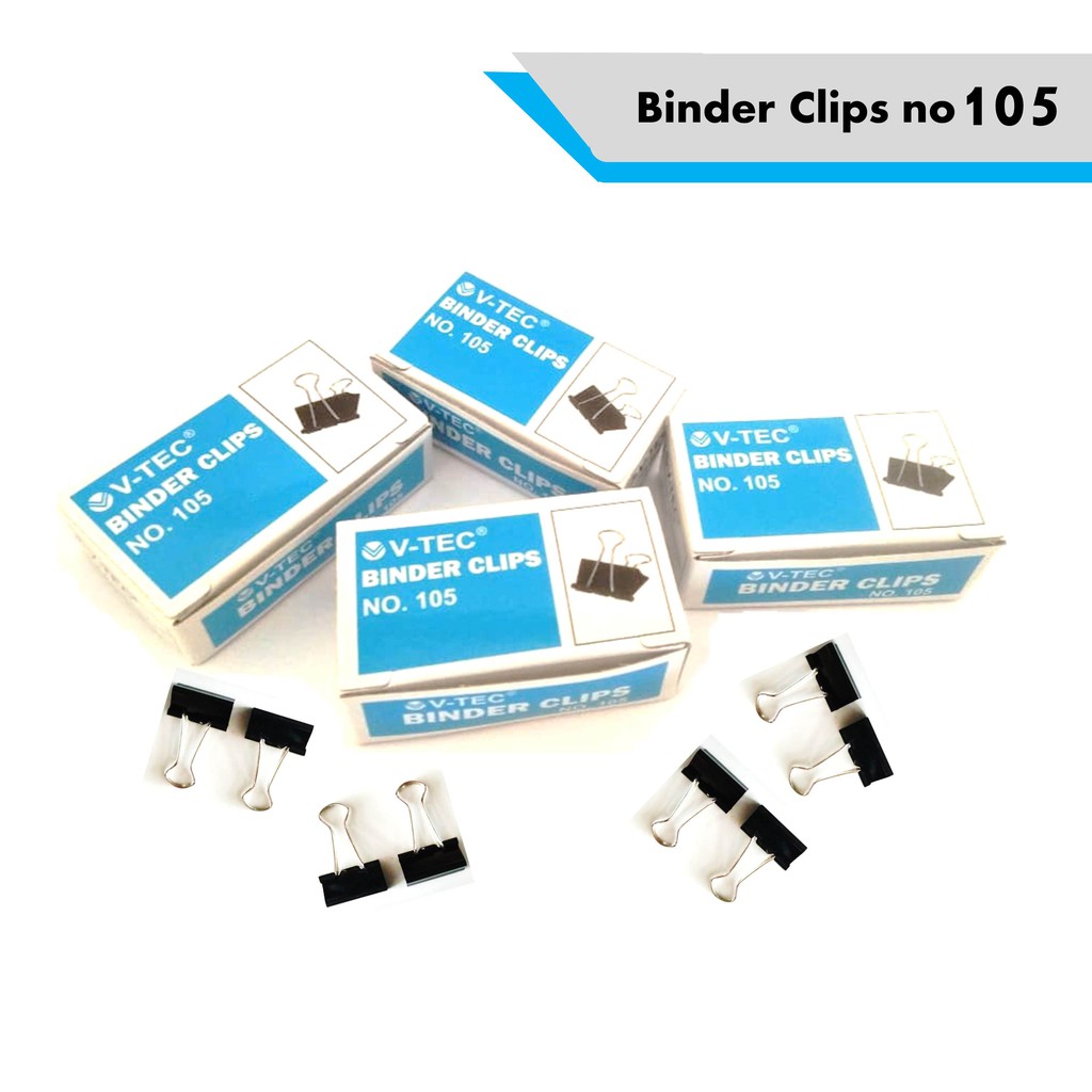 

BINDER CLIPS VTEC NO 105 /PENJEPIT KERTAS KECIL /KLIP KERTAS HITAM KECIL /BINDER CLIPS MURAH