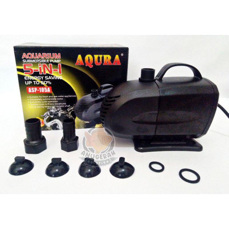 Pompa Air Celup Kolam Ikan Aquarium Aquascape Akuarium AQURA ASP 105A 45 Watt 3 Meter 3500 Liter