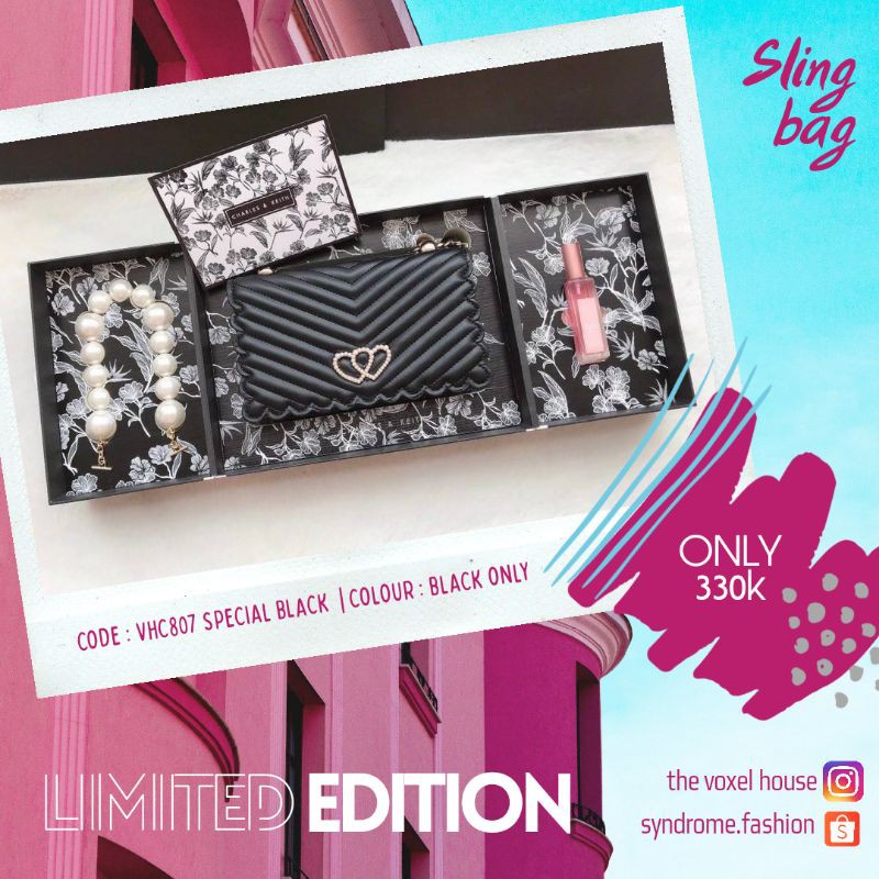 SLING BAG CK | TAS GIFT SET CK (VHC807) BLACK EDITION | TAS BRANDED