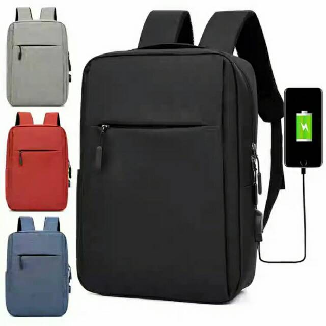 tas ransel laptop usb charger