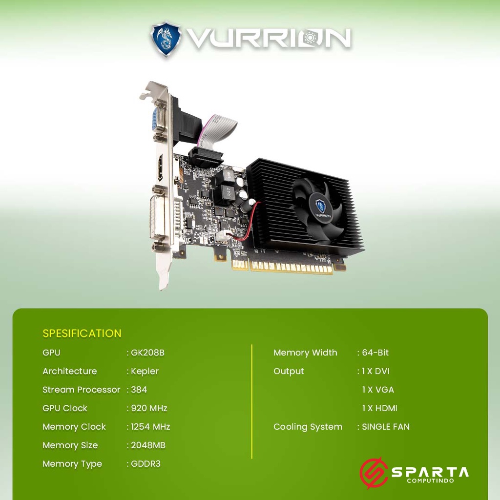 VGA Nvidia Geforce GT 730 2GB GDDR3 Vurrion New Garansi Resmi