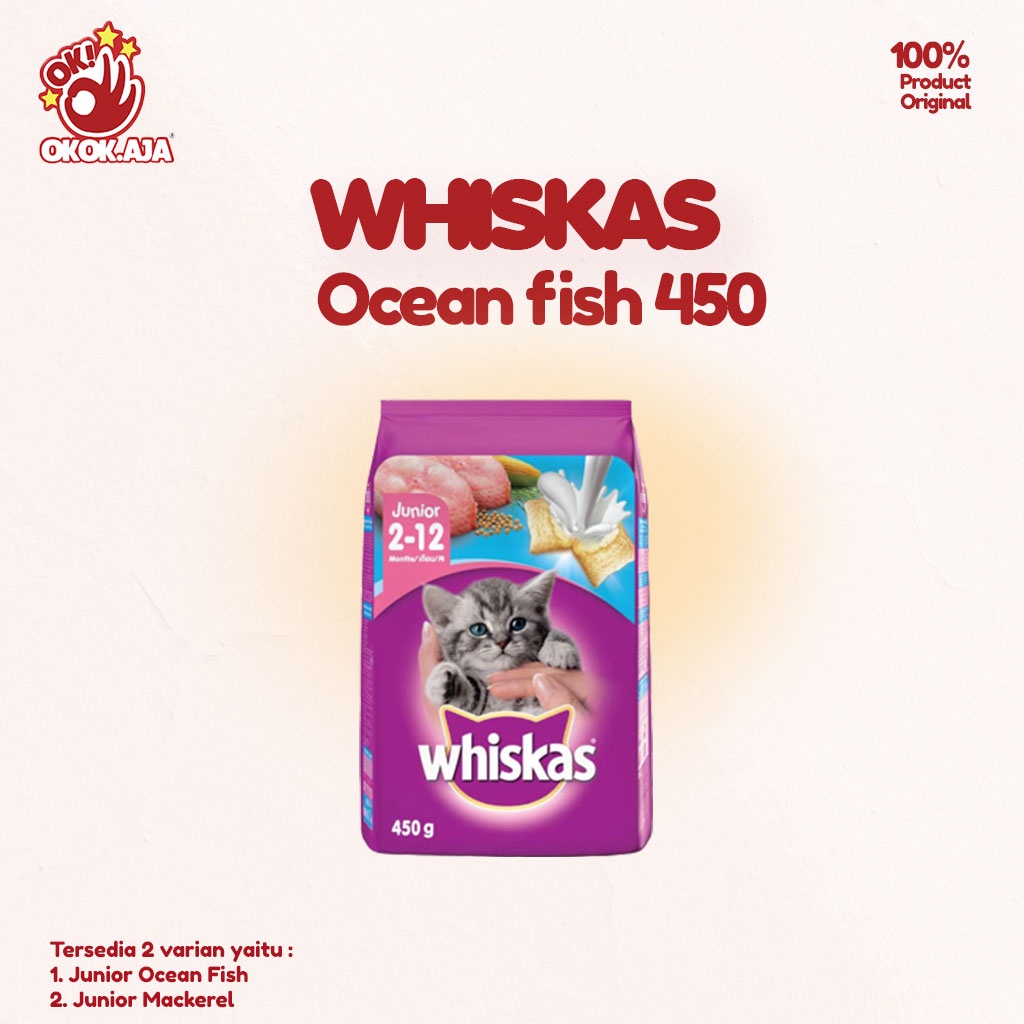 Makanan Kucing kering murah WHISKAS JUNIOR 450gr Freshpack