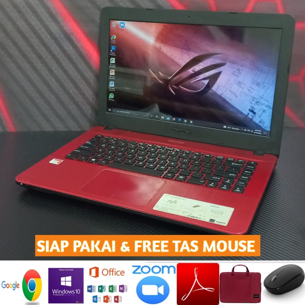 Laptop Asus X441B AMD A9 Ram 8GB SSD 1TB/256GB Radeon R5 Grafis - SIAP PAKAI