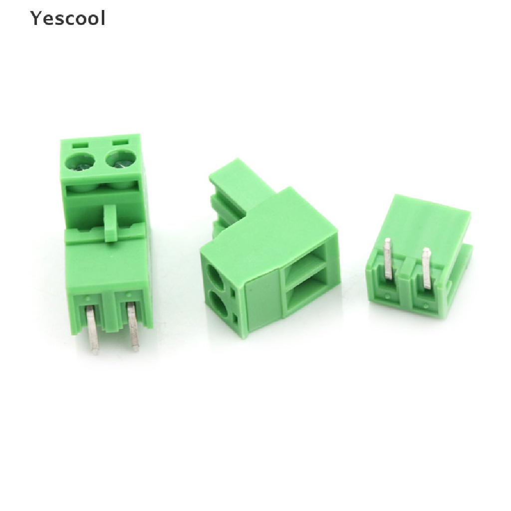 Yescool 20pcs Blok Terminal Konektor PCB Plug-in 2Pin Pitch 5.08mm