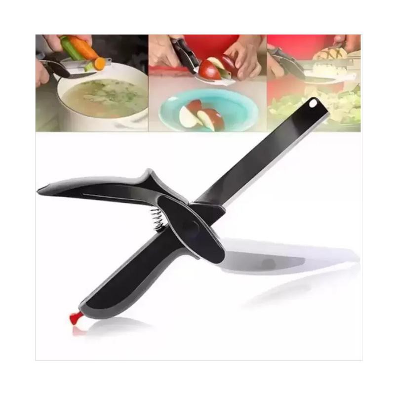 Pisau talenan gunting daging sayur clever cutter multi fungsi serbaguna piaau 2in1