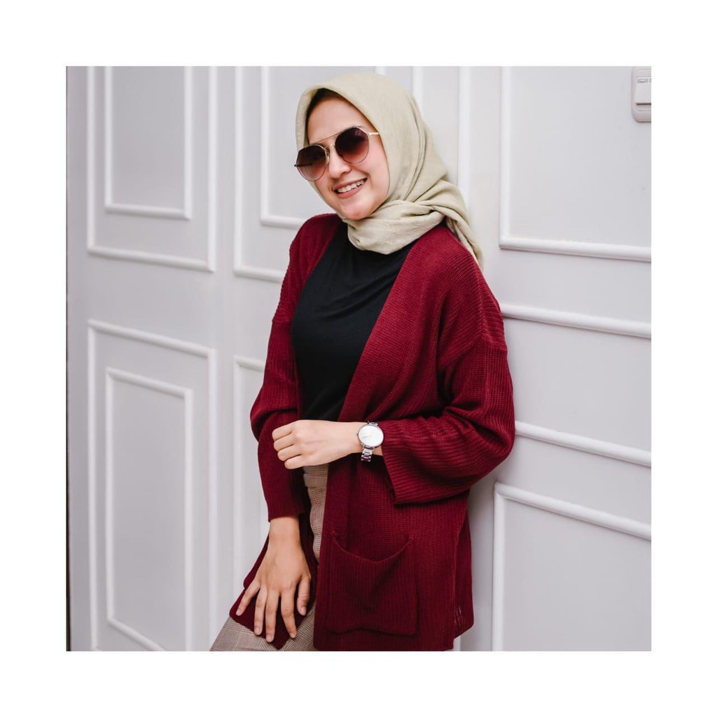Loocy cardy rajut cardigan rajut loocy-MARON