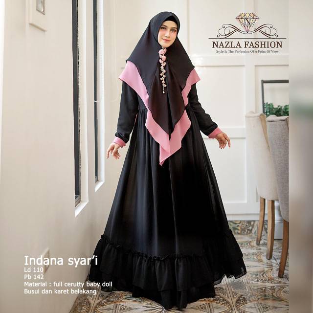 GAMIS CERUTI SET SYAR'I - INDANA SYAR'I ORIGINAL NAZLA