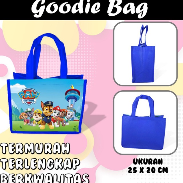 

Tas Ultah Paw Patrol Goodie Bag Souvenir Ulang Tahun Kartun Murah Custom Nama Aqiqah Parcel Kado 01