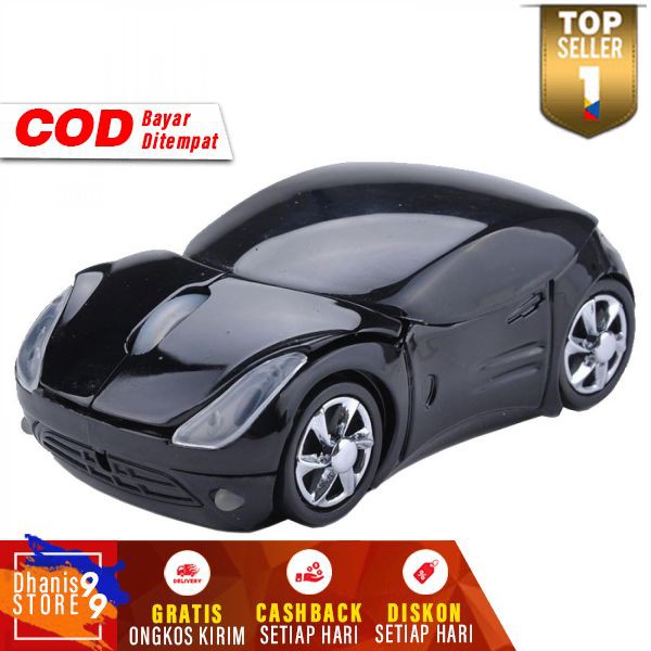 Wireless Optical Mouse Bentuk Mobil Ferrari Keren Mous Wireles Komputer Aksesoris