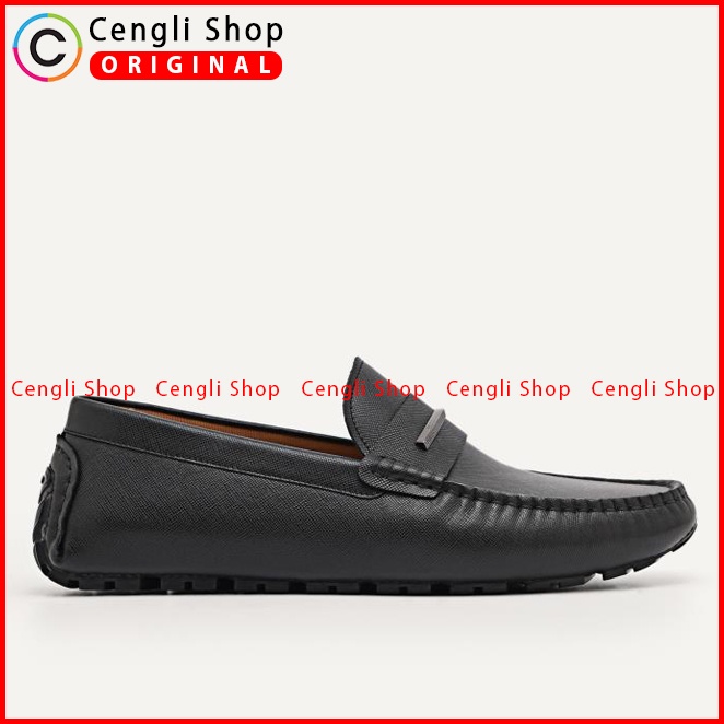 SEPATU PANSUS KULIT PEDRO PRIA ORIGINAL LOAFER BRANDED HITAM PM162