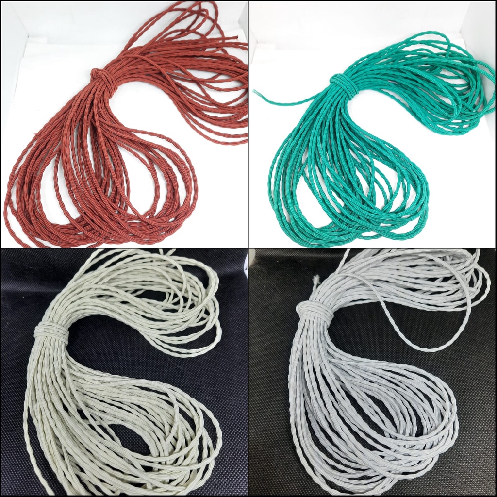 (5 METER) Tali boba elastis 4mm - tali elatis kain - tali boba - tali masker - kalung masker - tali 