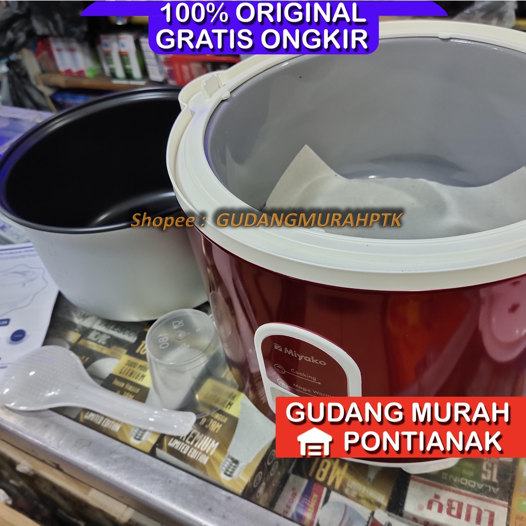 Ricecooker Miyako 528 TS Merah Kilat magicom penanak nasi