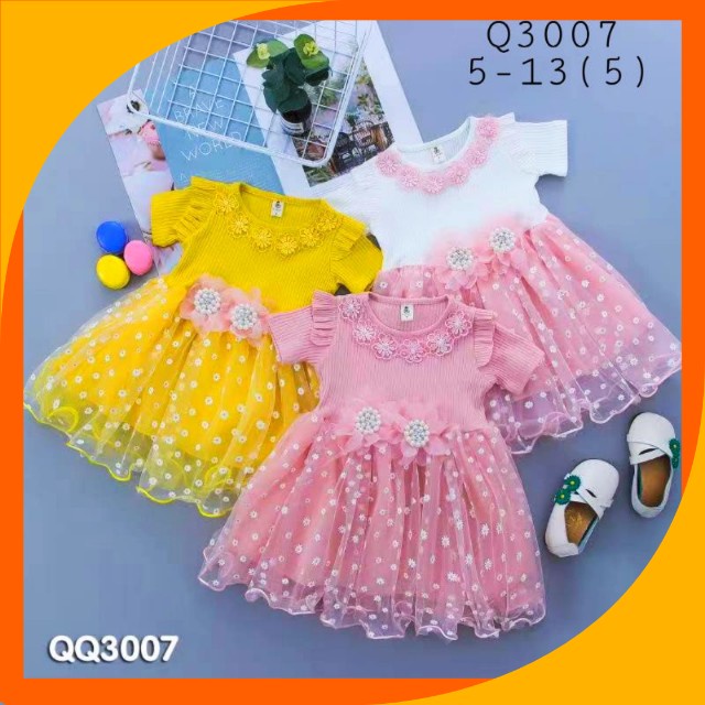 [0-5th] BEST SELLER !! DRESS TUTU ANAK IMPORT PREMIUM MEWAH 0-5 TAHUN BUNGA PEONY DAISY FLOWER / BROSS BONEKA / DRESS TUTU BUNGA MUTIARA GAUN PESTA ANAK IMPORT