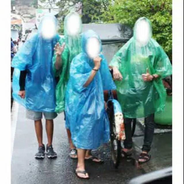 Mantel hujan plastik poncho lengan