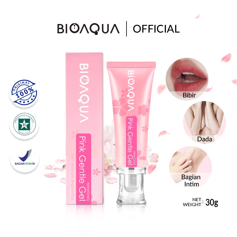 ✨ AKU MURAH ✨ Bioaqua Pink Gentle Gel// Pemerah Bibir, Puting Krim Pemutih Ketiak Paha Pantat Area Intim 30gr