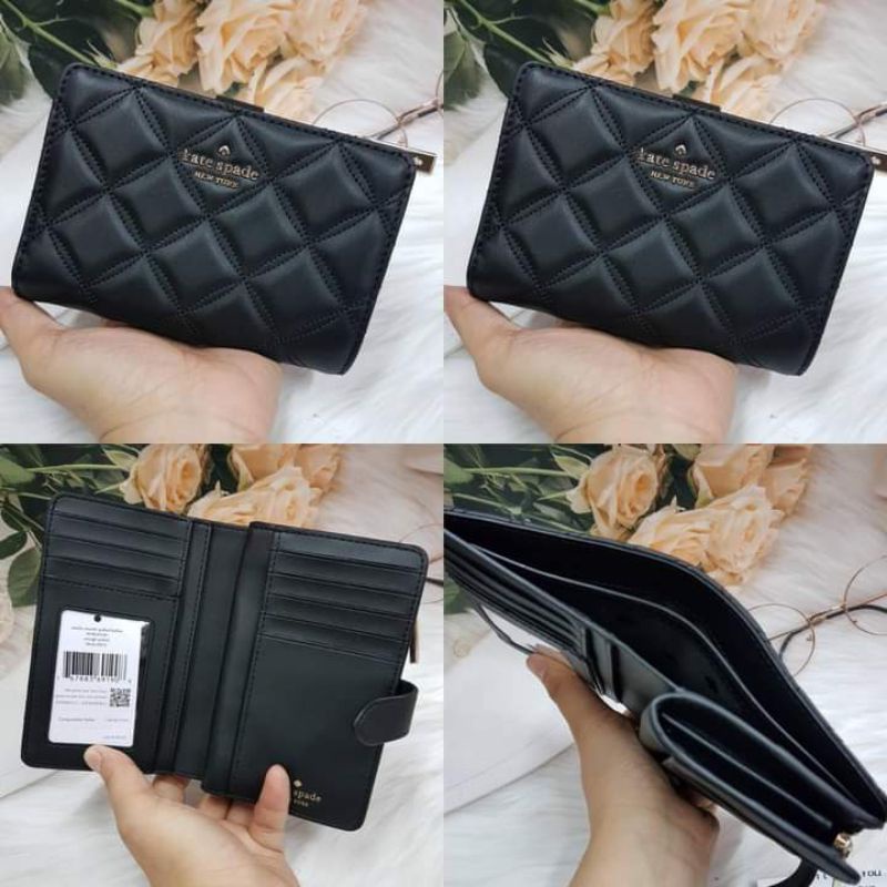 dompet kate spade natalia medium compact bifold wallet black