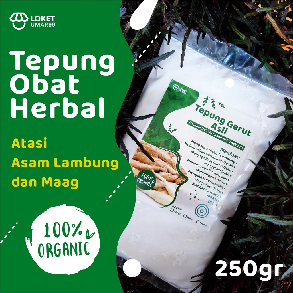 TEPUNG HERBAL ORGANIK TEPUNG GARUT TEPUNG IRUT ACI ANGKRIK JENGKIRUT PATI GARUT ARROWROOT  PATI OBAT