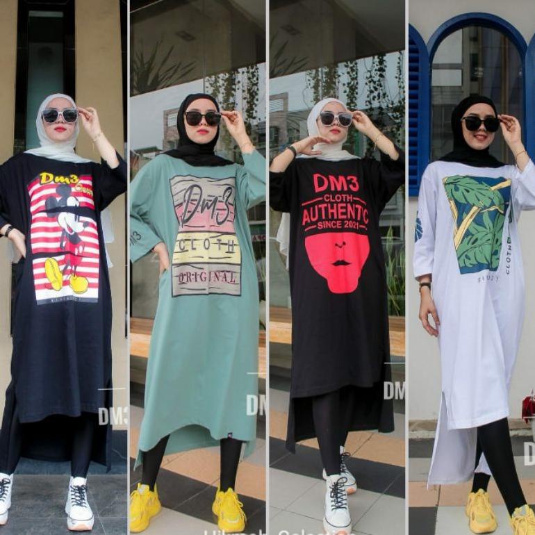 Hc / Best Seller / Dm3/ Long Tunik Dm3/ Tunik Jumbo/ Long Tunik Kaos/ Tunik Dm3/ Tunik Kaos/ Pakaian