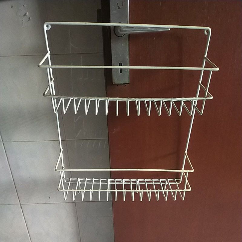 rak gantung tembok serbaguna , rak bumbu , hanger , gantungan rak multifungsi , rak besi kamar mandi