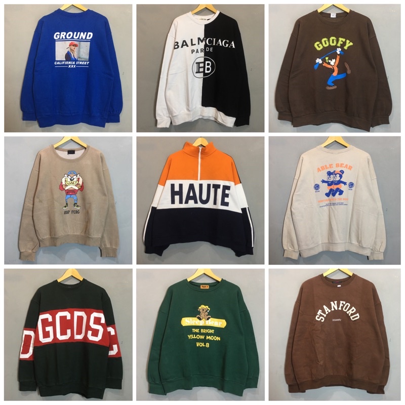 (3)sweater crewneck hoodie