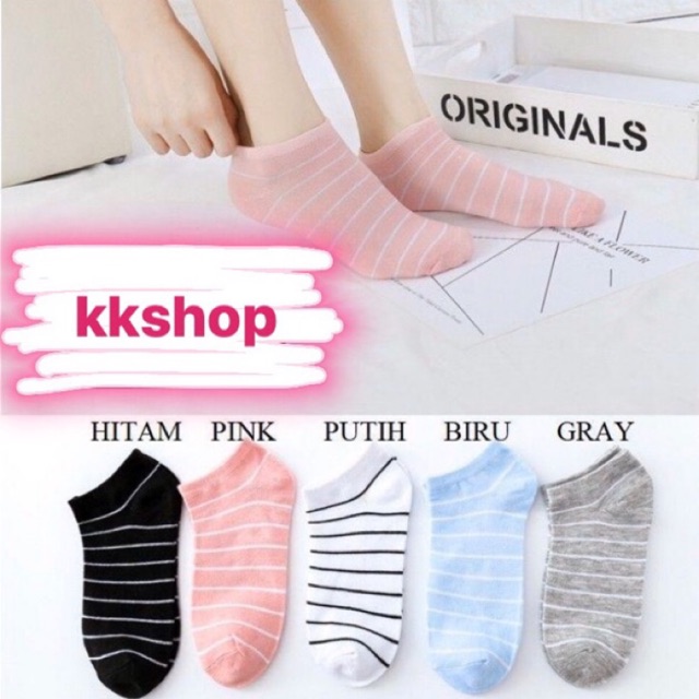 KK04 Kaos Kaki Motif Garis Full/Setengah