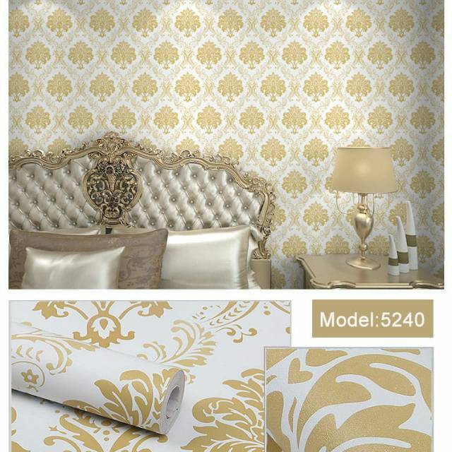 Wallpaper Sticker Motif Batik Kuning - 5240 / Wallpaper Sticker Termurah