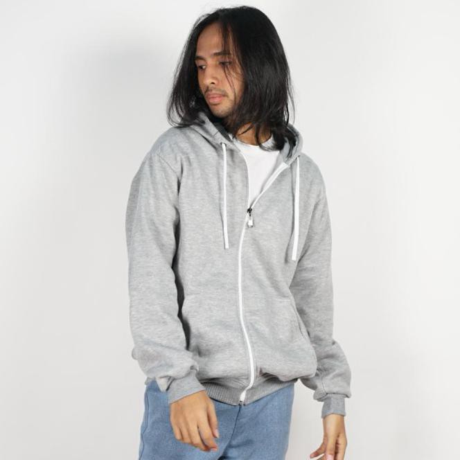 As2V Jaket Sweater Polos Hoodie Zipper Abu Misty - Premium Quality - Silver, S Fpi7