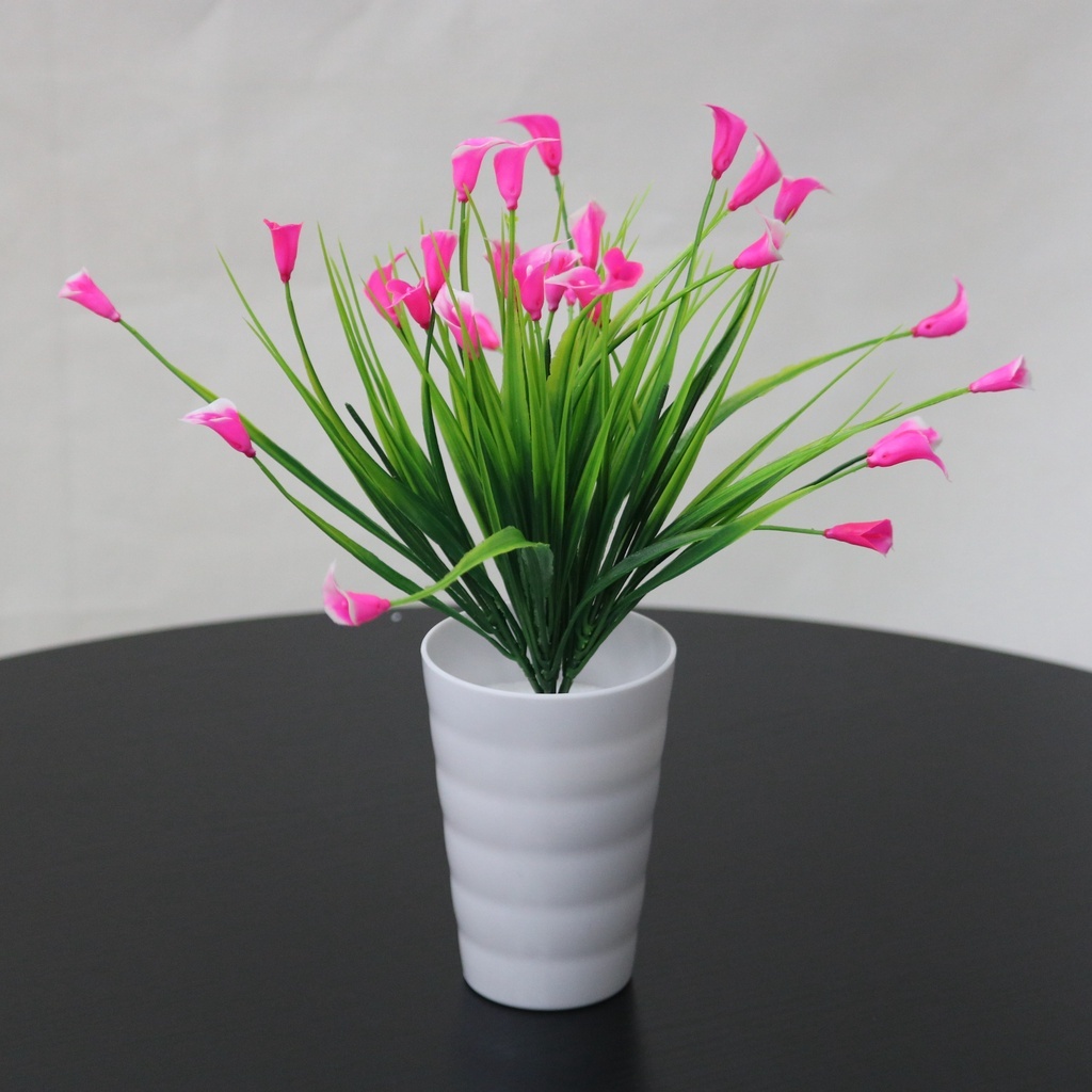 Swopply PT47 Pot Tanaman Hias Bunga Calla Lily Warna Bunga Plastik Dekorasi Ruangan Mini Artifisial Plant