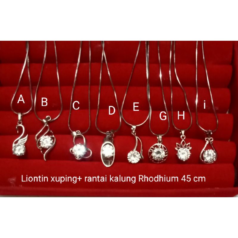 RAL21. Liontin xuping+kalung Rhodhium 45 cm belut