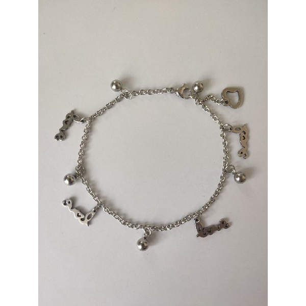Gelang Tangan Dan Kaki Titanium Silver Gelang Motif