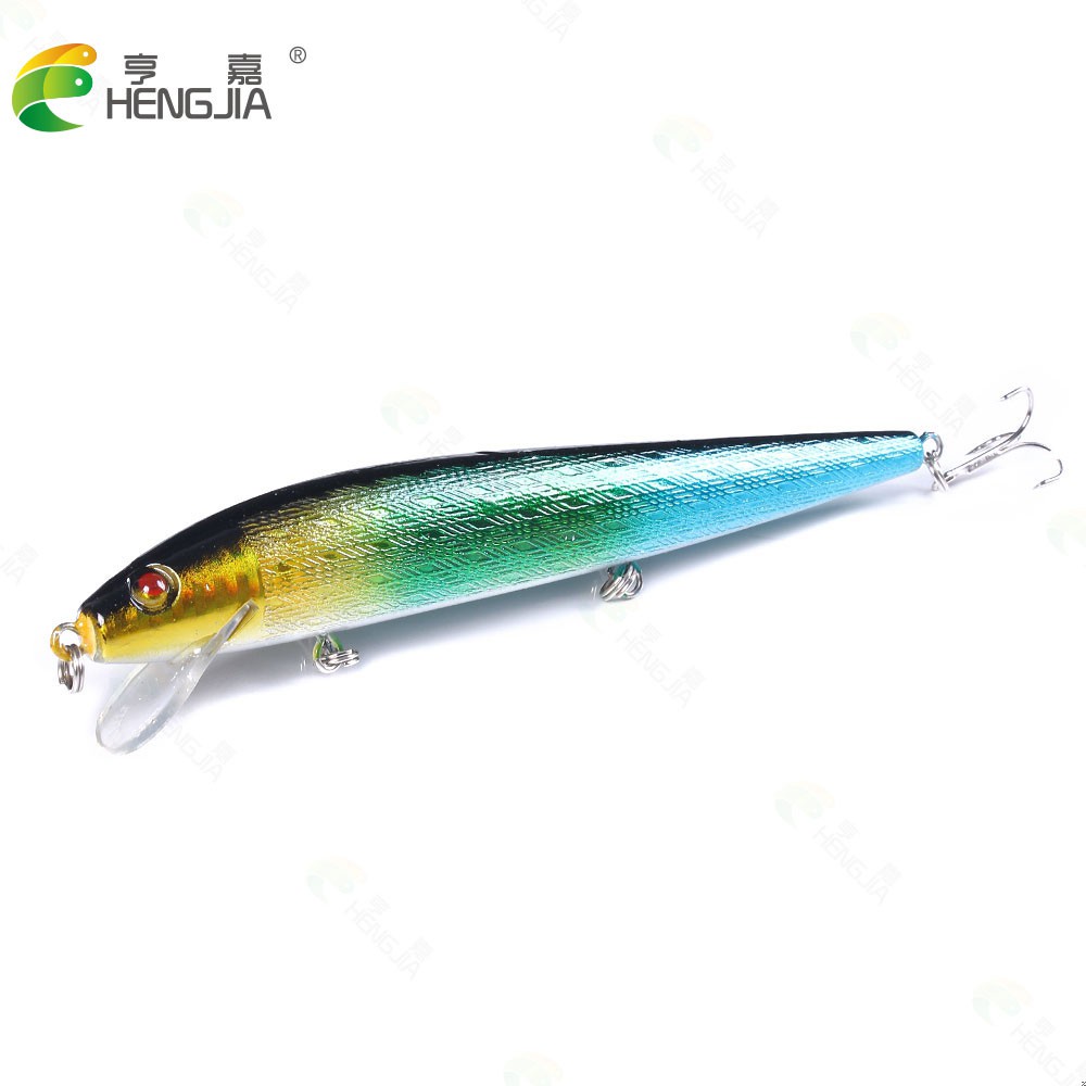 HENGJIA 1PCS Minnow Fishing Lure 14cm 15.8g Umpan Pancing Hard Diving 0.6-2.1M Fishing Bait Tackle