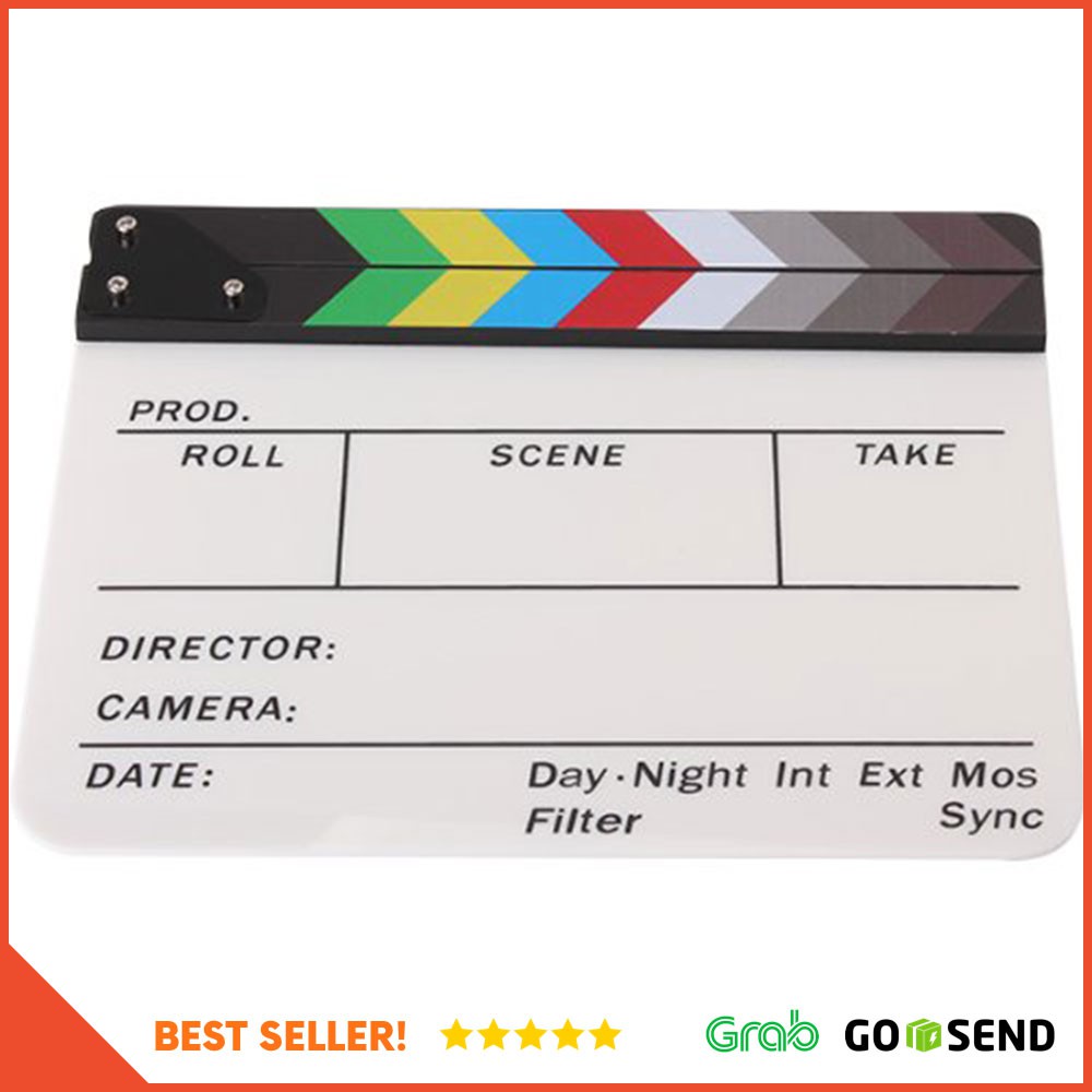 Profesional Clapper Board Colorful Acrylic - White