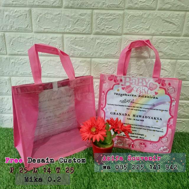 

Tas Goodie Bag Souvenir Hajatan Tasyakuran Kelahiran , Aqiqoh , Khitan - Mika Banner Custom