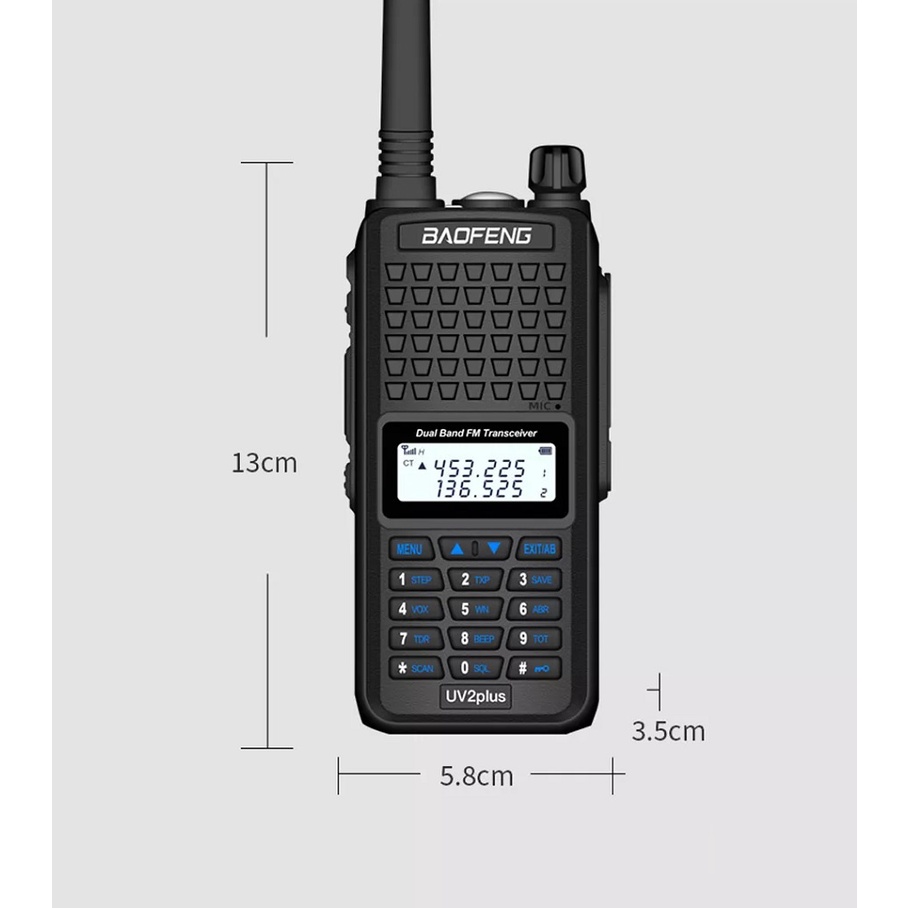 HT BF-UV2 PLUS Walkie Talkie 5W 9500 mAH Long Range 10 KM