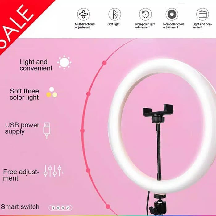 MIXIO RING LIGHT LED 33CM Lampu 33 cm Make Up Lampu Ringlight Tripod 55cm 1.1m 1.6m 2.1m live