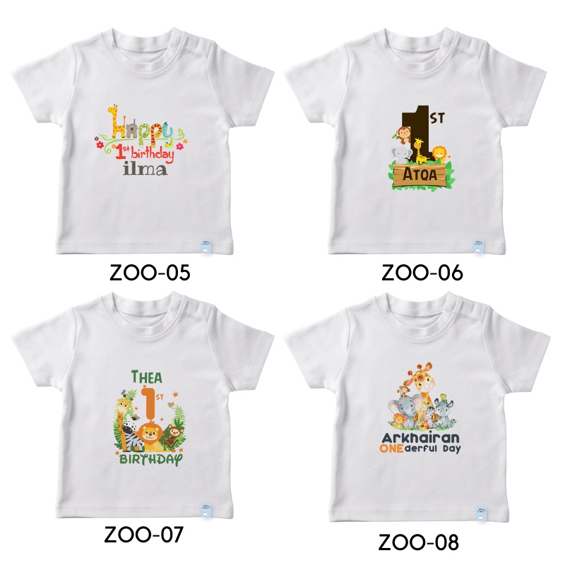 Baju Kaos Custom ULANG TAHUN ZOO Bahan Cotton Combed 30S