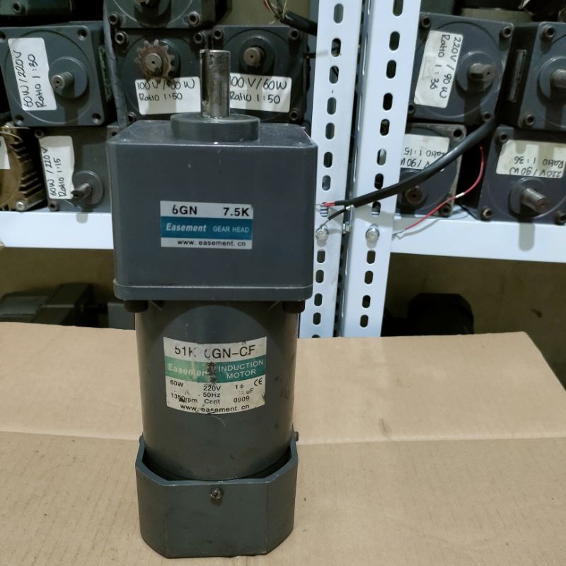 Dinamo Gearbox 60W 220V 193rpm torsi kuat body besar