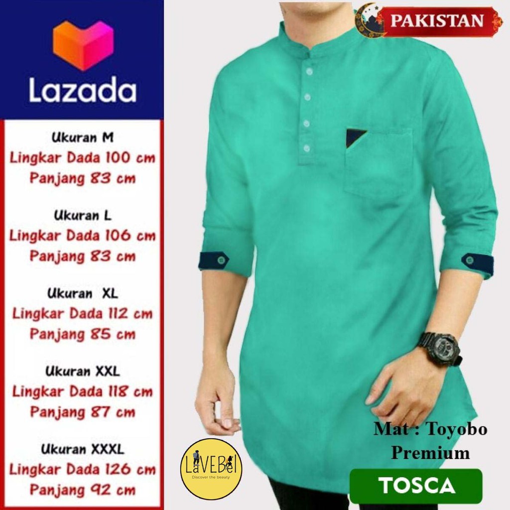 LVB Baju Koko Kurta PAKISTAN TOYOBO/TERBARU/Qurta/Koko Lengan 3/4/Baju Muslimin Jumbo/Kemeja/23450