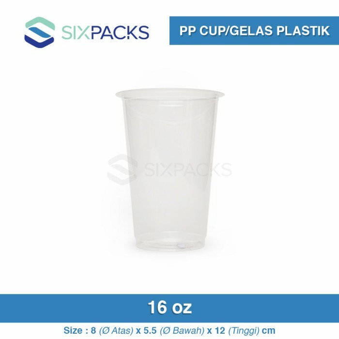 PP Cup/ Gelas Plastik/ Gelas Jus 16 Oz Isi 50 Pcs
