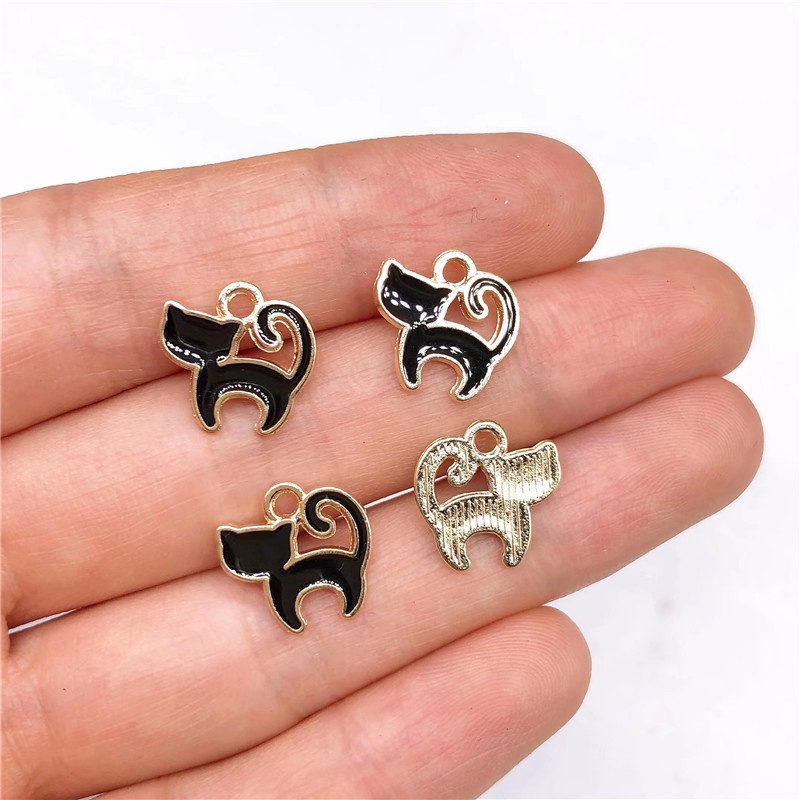 4pcs Liontin Kalung Bentuk Kucing / Kupu-Kupu Bahan Alloy Charms