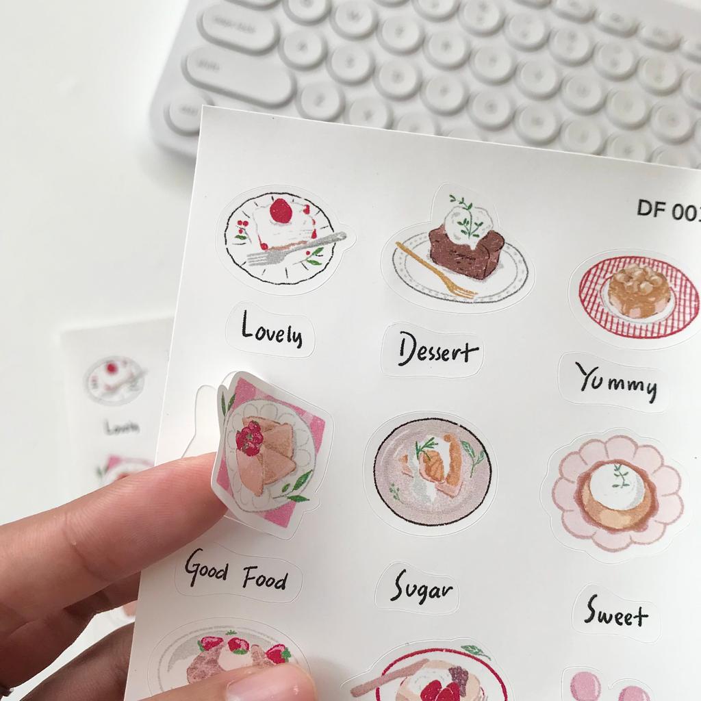 

Dessert sticker/ stiker makanan aesthetic/ stiker dekorasi jurnal DF001