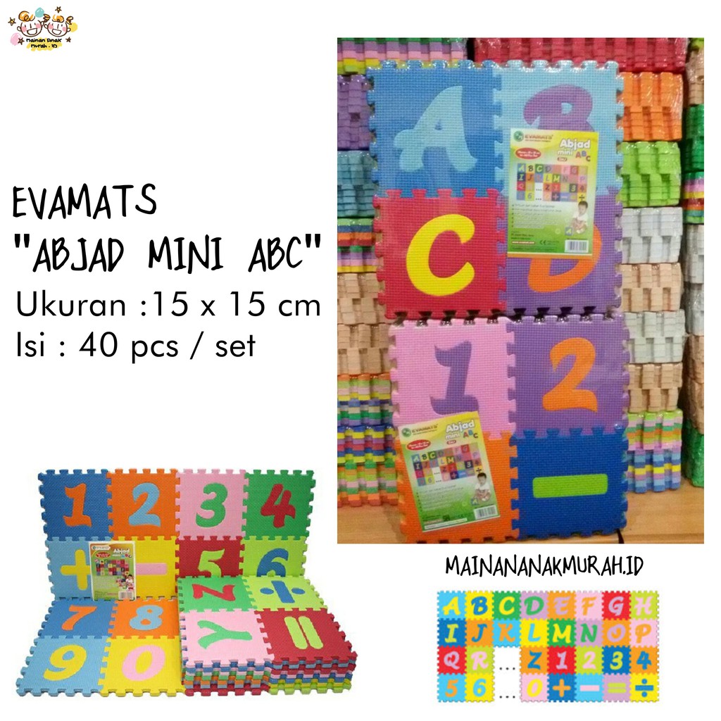 EVAMATS ABJAD  MINI ABC Puzzle Karpet Karet Spons Huruf 