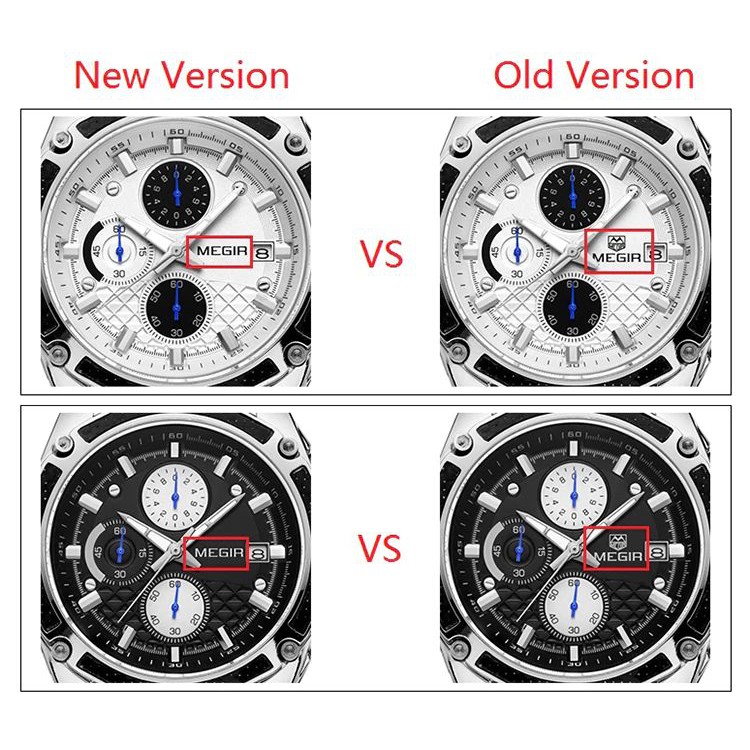 MEGIR 2020 Jam Tangan Pria Analog Chronograph Tali Kulit WATCHKITE WKOS