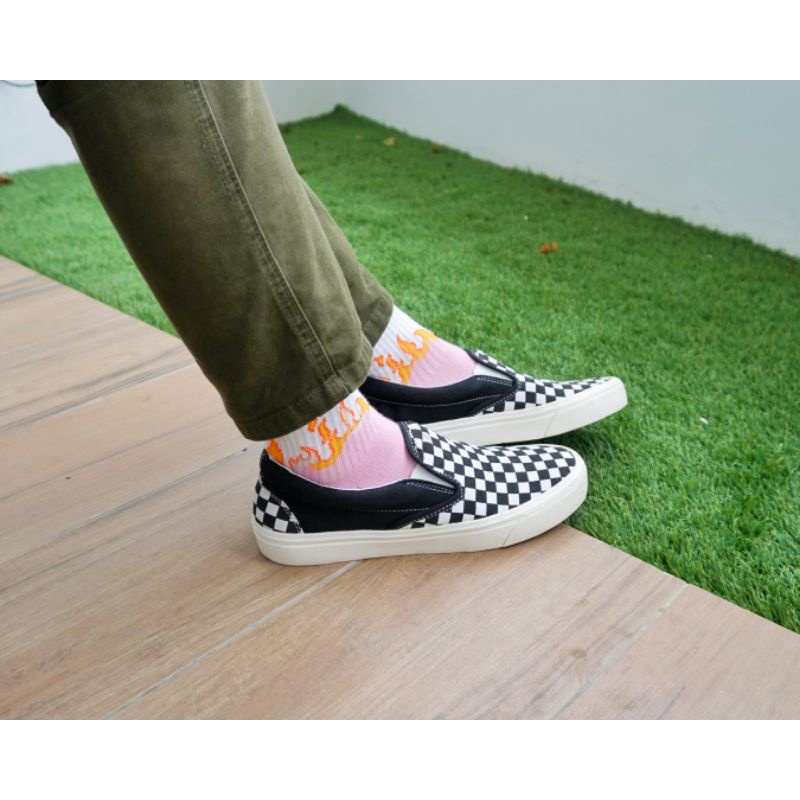 HOOKZ.INC - SEPATU SLIP ON CHECKERBOARD BLACK | SOUTH CHECKERBOARD | BLACK | SEPATU PRIA WANITA | ORIGINAL 100%